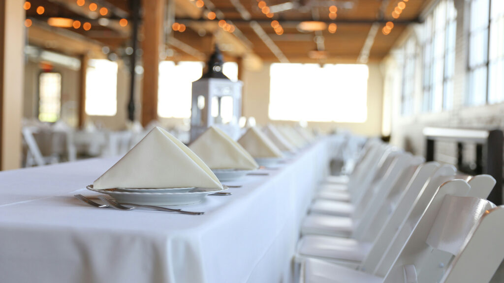 Catering table set up